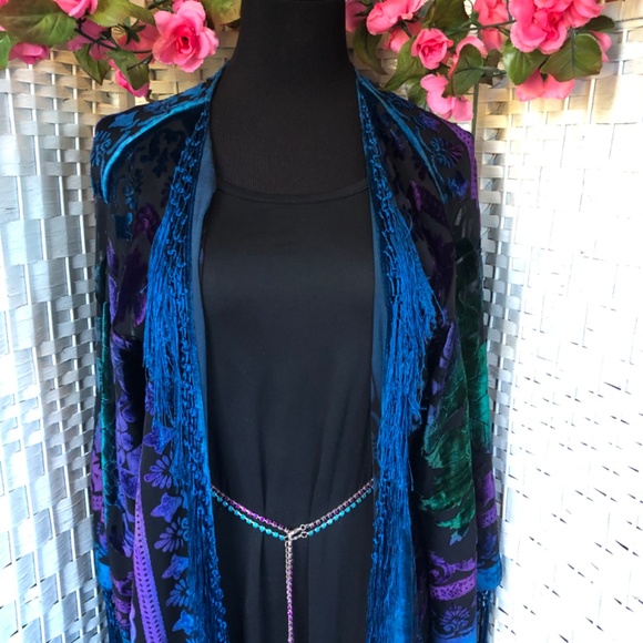 Purple and Turquoise Blue Rhinestone Belts Crystal GUC - Picture 2 of 8